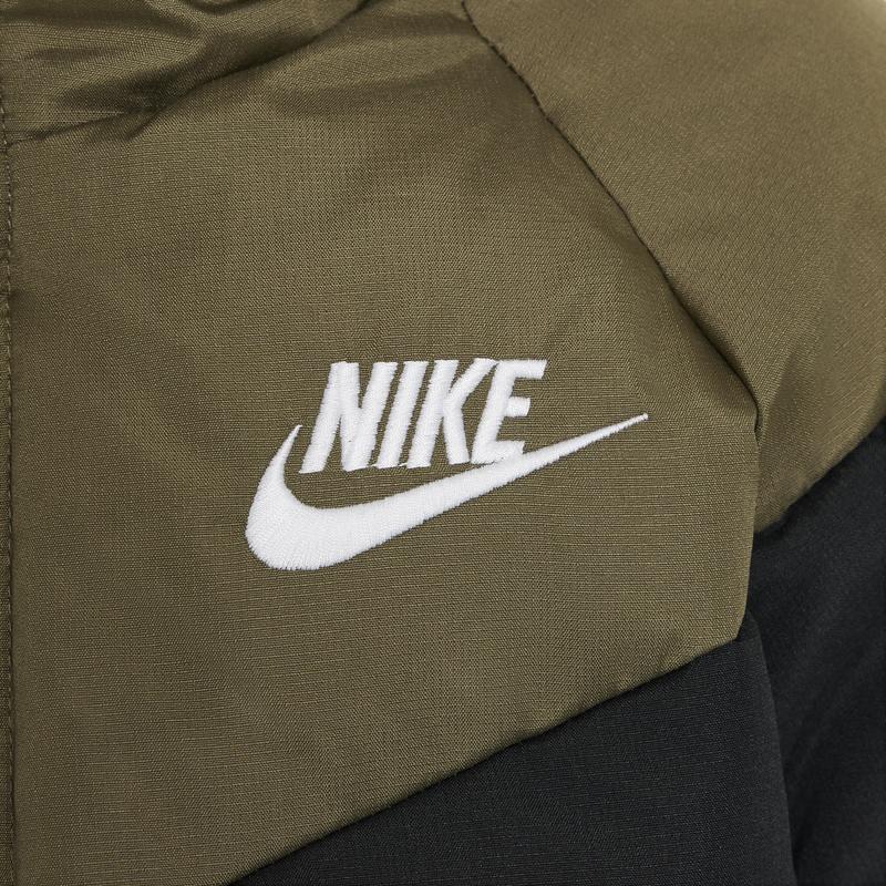 Nike Casual Comfortable Warm Hooded Down Jacket Kids Jackets Olive-Green IB5826-222