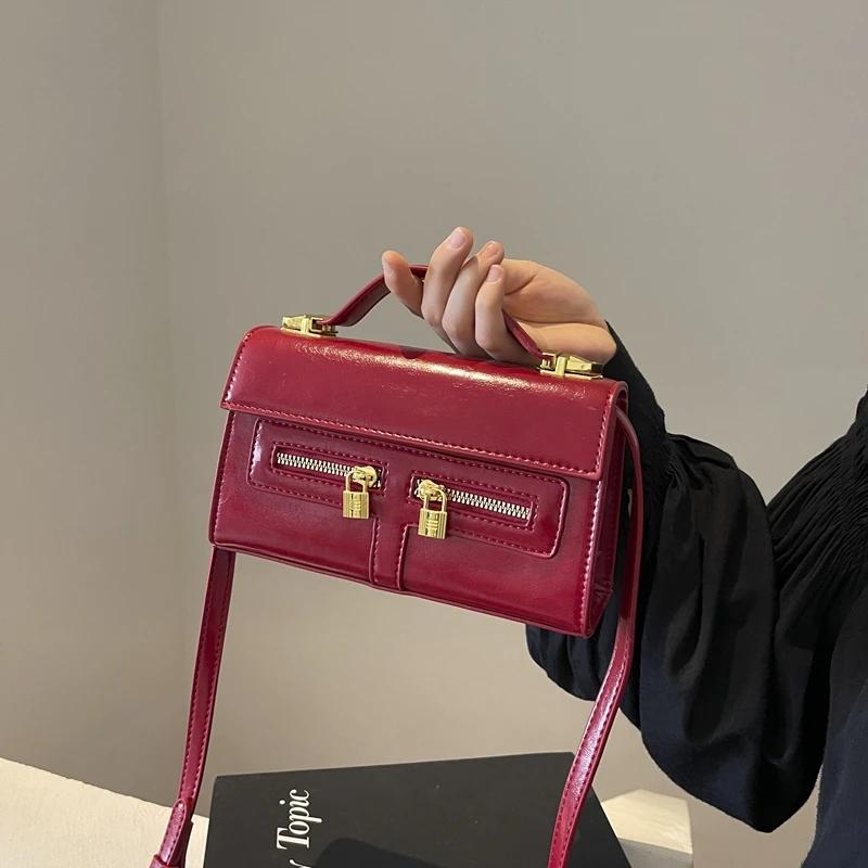 Small Square Handbags for Women New Fashion Brand Shoulder Bags Soft Designer Versatile Zipper Crossbody Bags