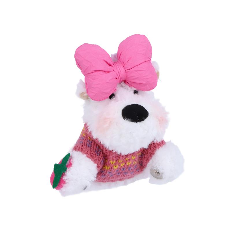 Kawaii West Highland Terrier Welpen Plüschtier Cartoon Magnetische Stoffpuppen Motorrad Elektrofahrrad Rückspiegel Anhänger Dekor