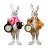 Easter Bunny Figurine Top Hat Gentleman Rabbit Clock Ornament Cute Easter Bunny Spring Decorations Resin Bunny Figurine Decor