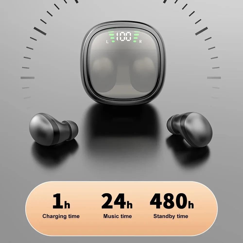 Invisible Mini Earphones Bluetooth 5.3 Headphones Wireless Headsets HiFi Stereo Noise Reduction Waterproof Earbuds for Xiaomi
