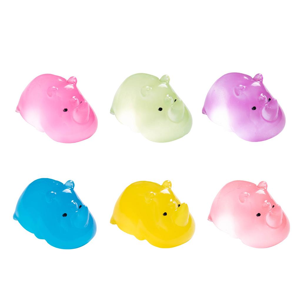 Moss Micro-landscape Glow-in-the-dark Rhinoceros Animal Ornament Gardening DIY Landscaping Accessories Desktop Ornament