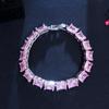 Rectangle Zircon Bracelet Multi-Color Optional Simple Gemstone Jewelry Women'S Gift