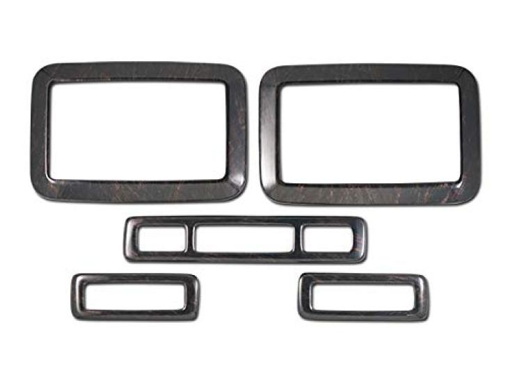 Dark Prime and Dark Prime 2 Black Mahogany Wood Grain Interior Panels for Toyota Hiace 200 Series and 6th Rear Air Conditioner December 2013 and later