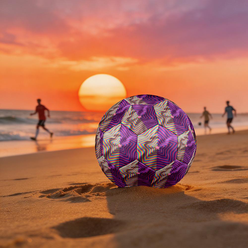 1pc Colorful Star Theme Soccer Ball Football, Size 5, Lightweight PVC, Outdoor Training Soccer Ball,Gift J6146