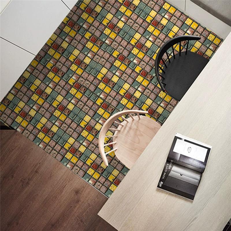 10cm*10cm/10 Bucăți Mozaic 3D Autocolante de Perete Autocolante Gros Tapet Impermeabil Autocolante de Podea DIY Decor Acasă Bucătărie Baie