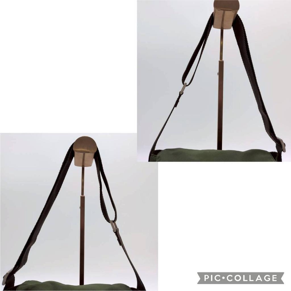 PRADA Tessuto Nylon Shoulder Messenger Bag Crossbody Khaki Dark Green Triangle Logo Plate
