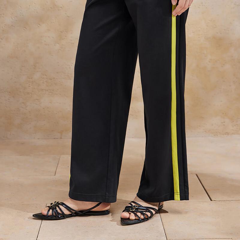 Women's Color-Block Wide-Leg Straight Pants