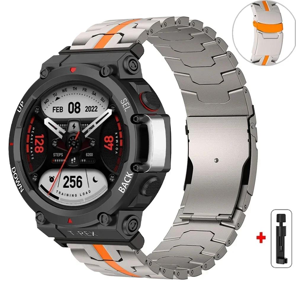 Metallarmband für Amazfit T-REX 3 2 Correa Business Edelstahlband für Amazfit T-REX/Pro Schutzglasfolie Zubehör