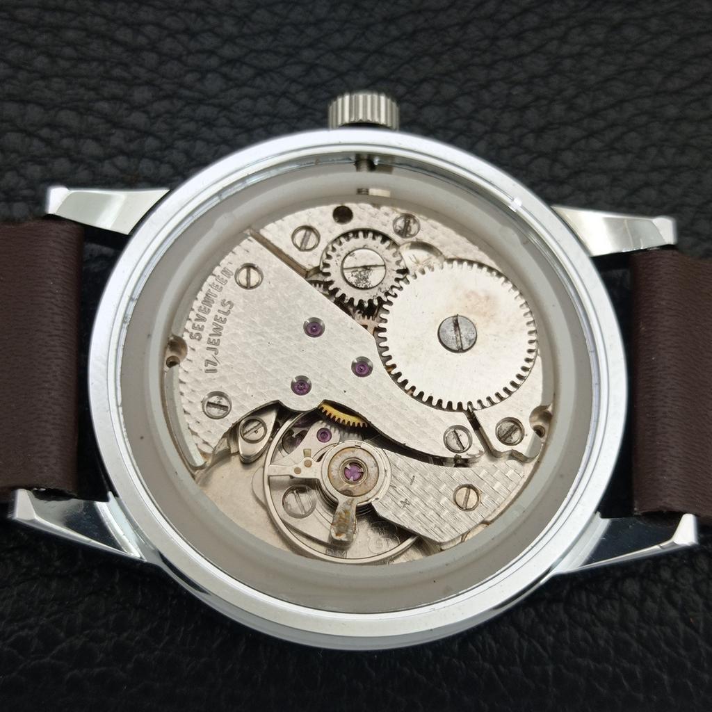 MONTINE VINTAGE CARICA MANUALE SVIZZERO DA UOMO OROLOGIO CON QUADRANTE ARGENTO RISTRUTTURATO a445228-1
