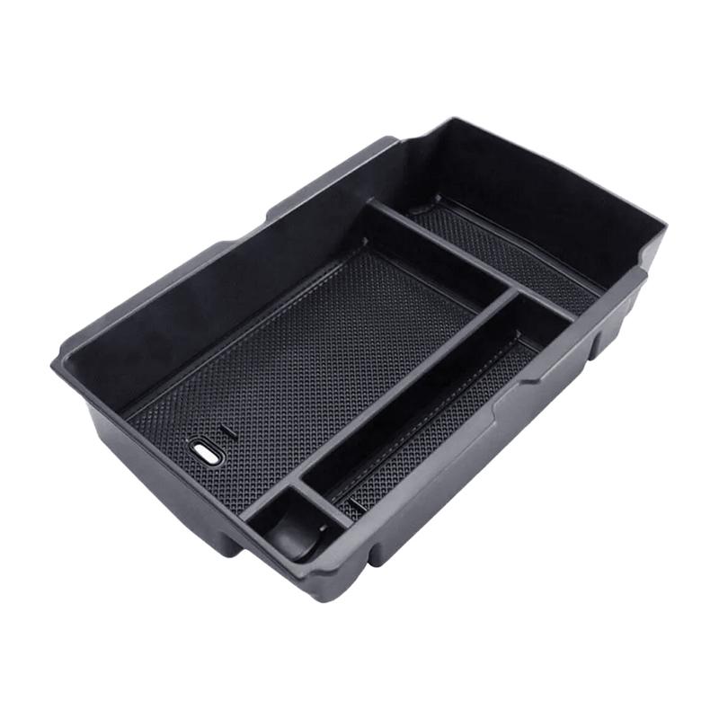 Car Center Console Armrest Storage Organizer Box Tray Fit for Honda CRV CR-V -2024 Black With Black Rubber Pads Plastic