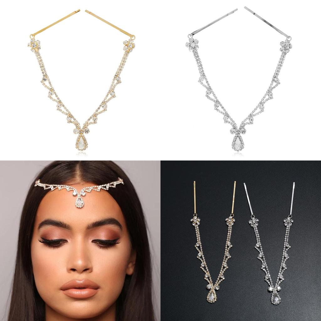 Elegant Water Drop Crystal Headband With Geometric Design For Wedding And Gift Giving