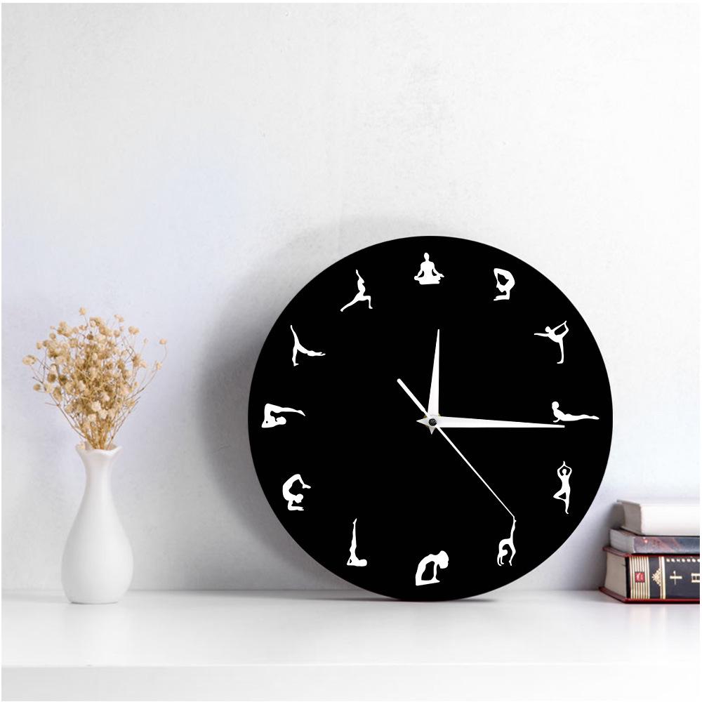Creative Yoga Fashion Decorative Wall Clock for Living Room or Bedroom