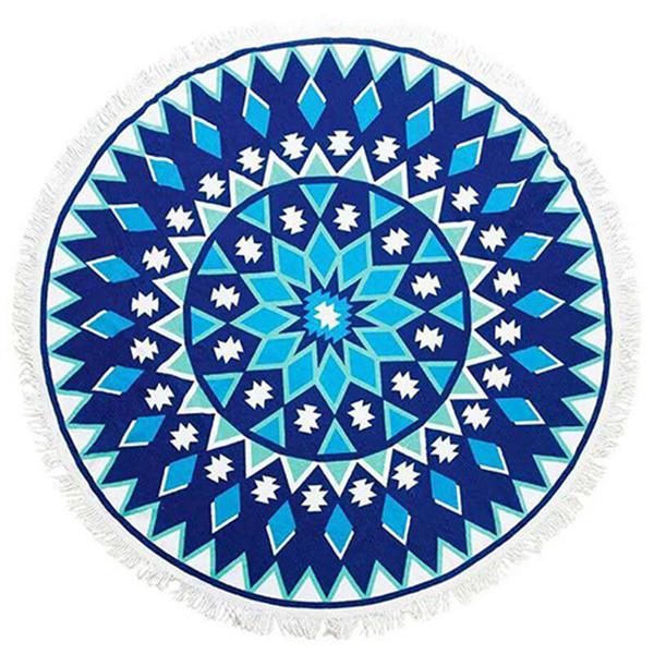 Microfine Round Beach Towel Mandala Women Summer Travel Towel Large Microfiber Beach Towel For Adults Boho Blanket 60x60cm