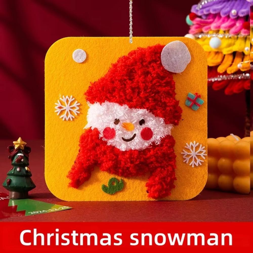 

Non-Woven Fabric Christmas Sewing Kit Fun Threading Beginner Friendly DIY Embroidery Kit Handicrafts Christmas Sewing Projects