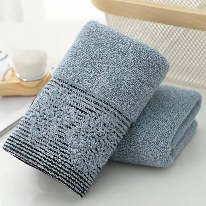 

Впитывающее полотенце для лица в европейском стиле, подарочное жаккардовое плетение, утолщенное хлопковое полотенце 34*74cm синий