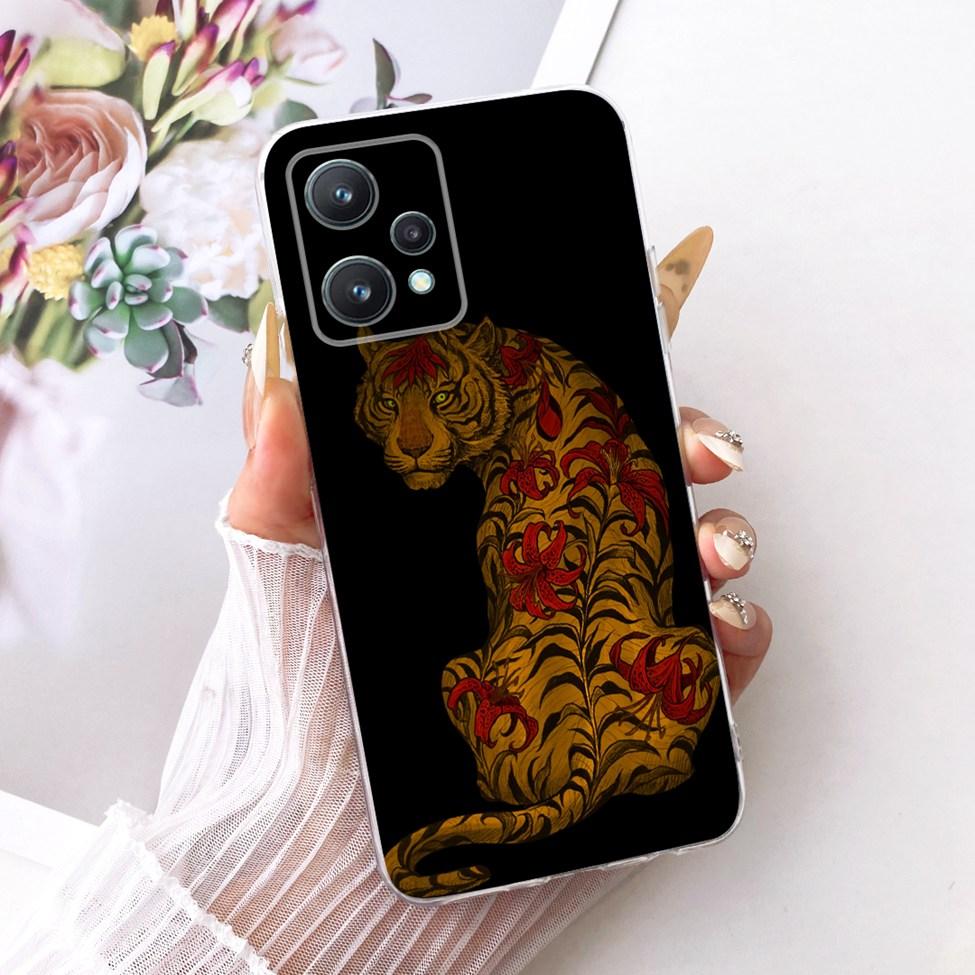 Transparent For Realme Q5 Case RMX3478 Cute Fashion Butterfly Funny Painted Soft Bumper Cover For Real me Q5 Casing