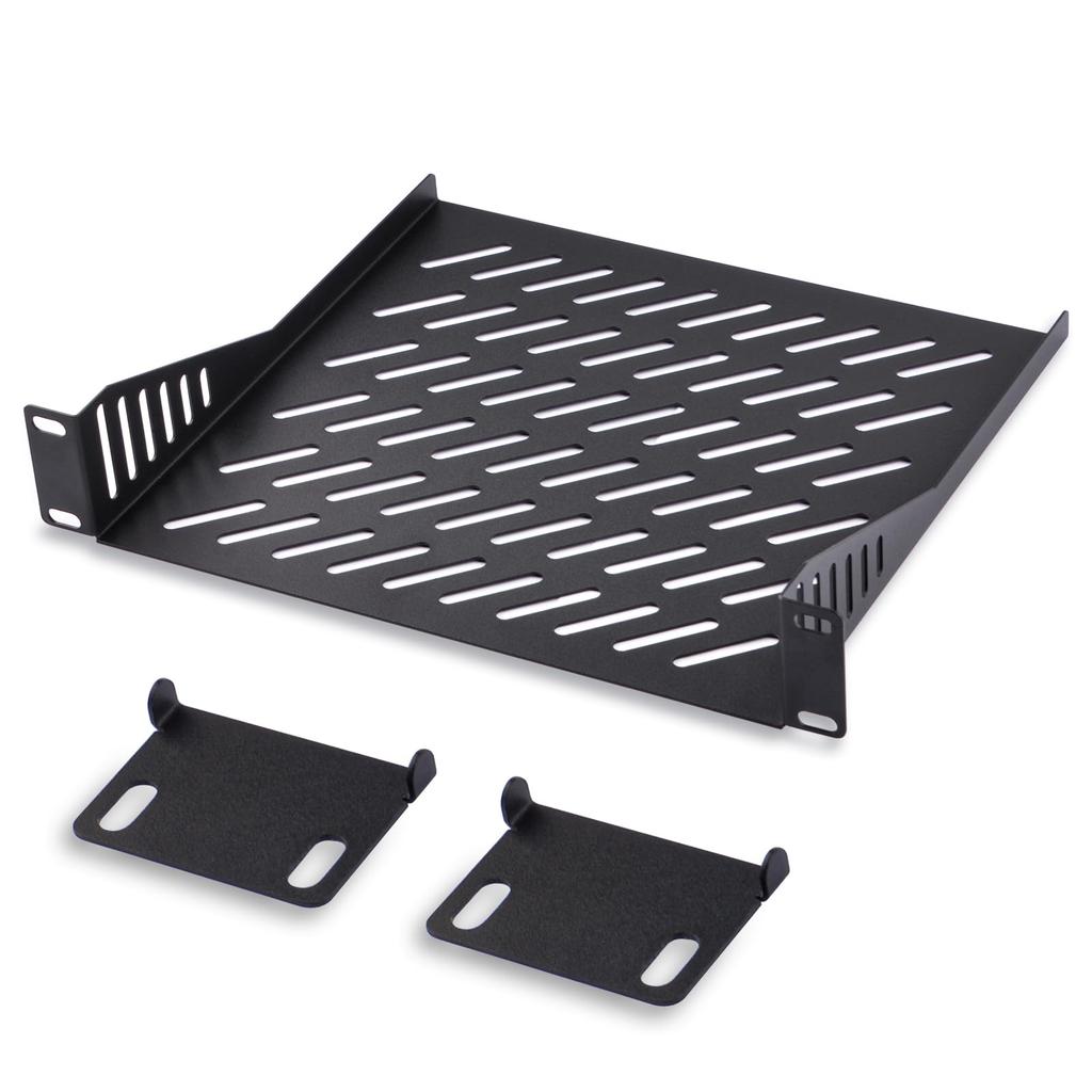 GeeekPi RackMate Accessories Rack Shell 10 Inch 1U/0.5U Server Rack Shelf, Aerated Shelf, Cantilever Mount, Wall Mount Rack, Universal Device, Network