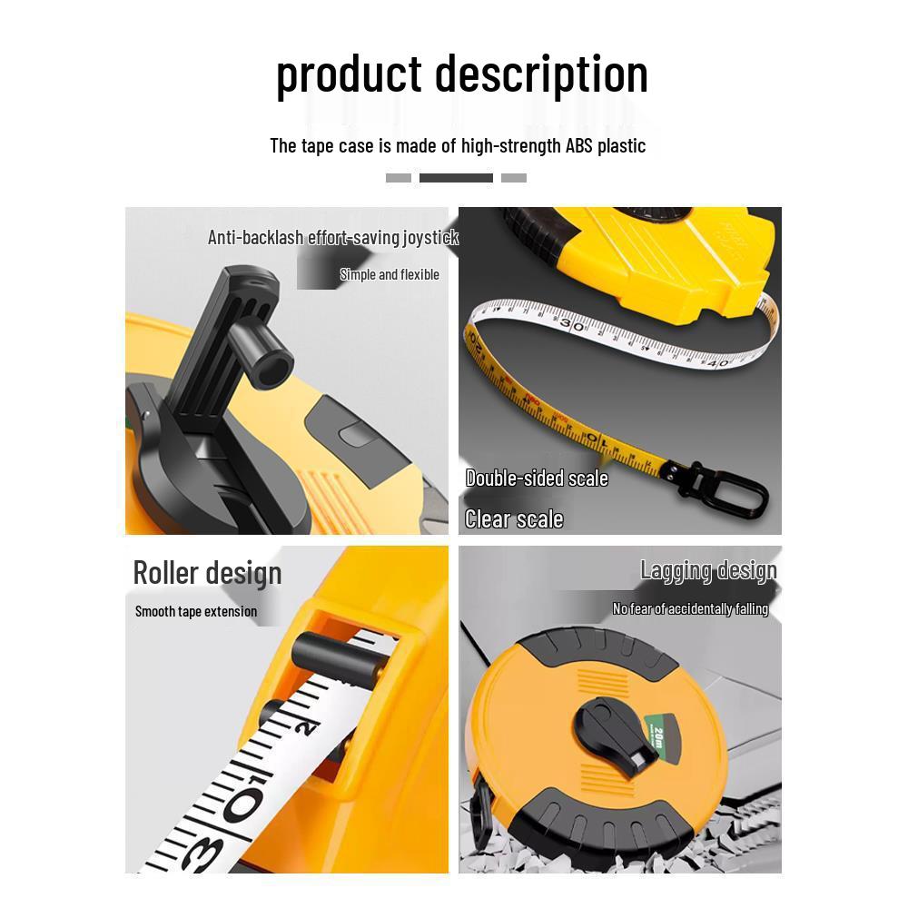 Leather and Fiber Tape Measure for Sports and Clothing – Available In 20m, 30m, 50m, and 100m Lengths.