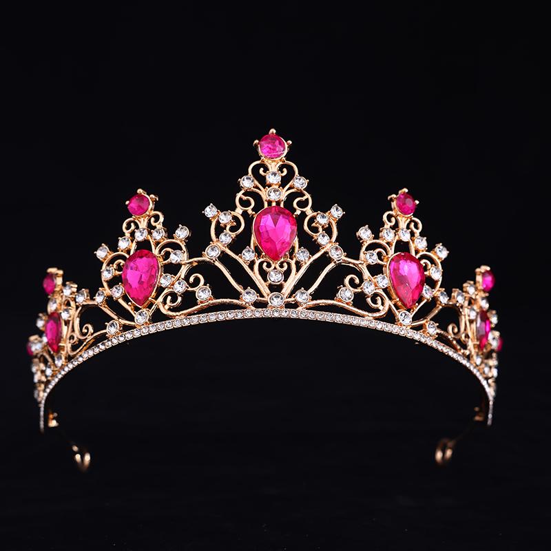 Baroque Crystal Tiaras and Crowns for Women Rhinestone Prom Diadem Headband Bridal Wedding Hair Accessories Jewelry Crown Tiara