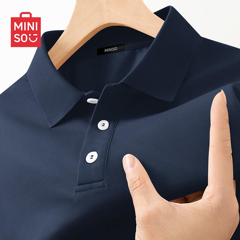 MINISO Men s 2026 Summer Casual Loose-Fit Polo Shirt M