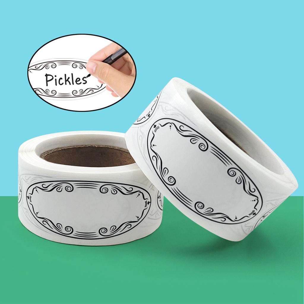 150Pcs Oval Canning Labels Blank Stickers for Food Containers Jars Kitchen Restaurant Storage Organization,Can Write,1" X 2.25"