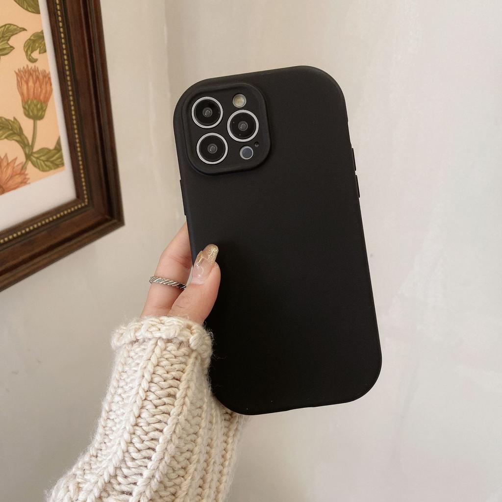 Applicable To IPhone16promax Mobile Phone Case Fat Dun Fine Hole Apple 15pro Simple Solid Color TPU Protection Case