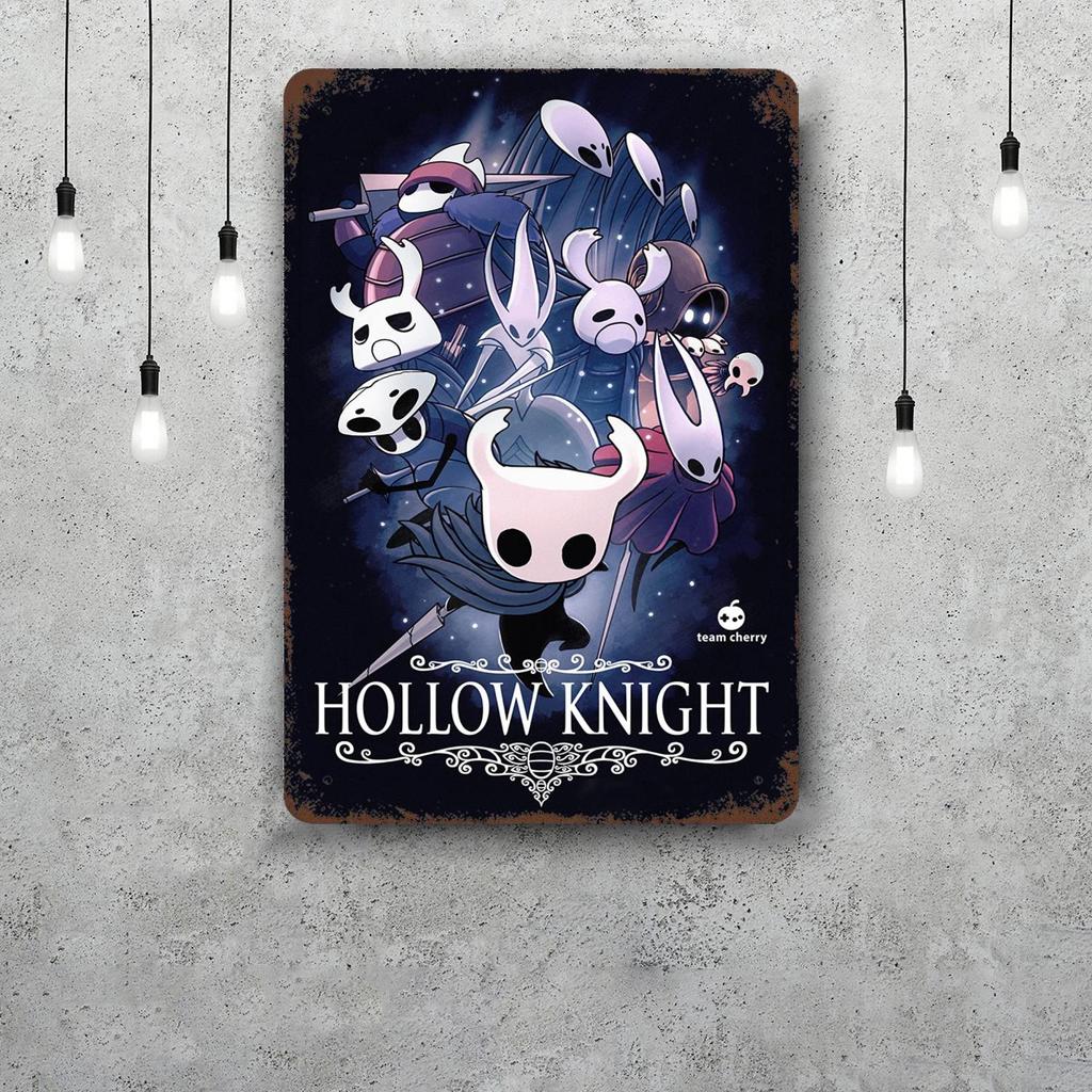 Hollow Knight Decor Poster Vintage Tin Sign Metal Sign Decorative Plaque for Pub Bar Man Cave Club Wall Decoration