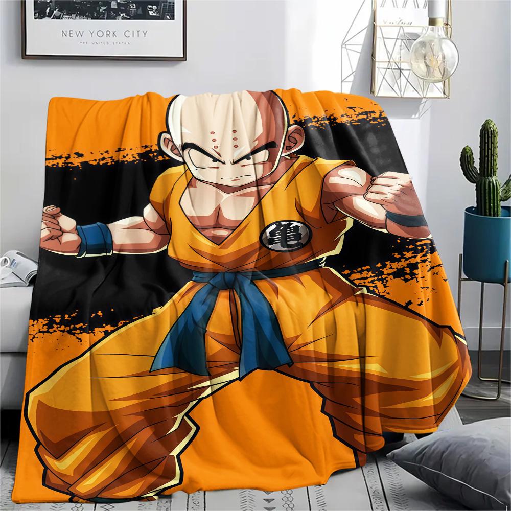 1PC Krillin Patterned Flannel Blanket Suitable For All Seasons For Home Decor Warmth And Comfort Gifts Holiday Present