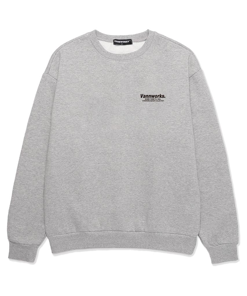 VANNWORKS Minimalism Logo 2 Sweatshirt (Vls0114) Melange Grey (Type A)
