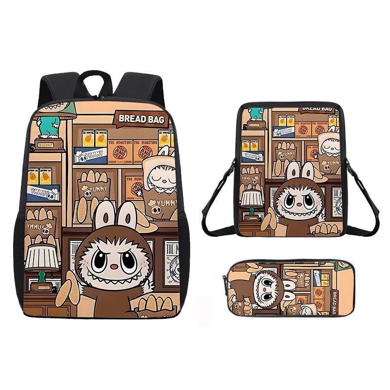 School Pattern Animal Backpack With Cushioned Straps For Boys Girls And
