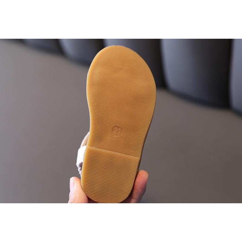 Summer Korean Style Princess Shoes for Baby Girls, Non-Slip Pearl Roman Sandals, Open-Toe Girls' Beach Shoes.