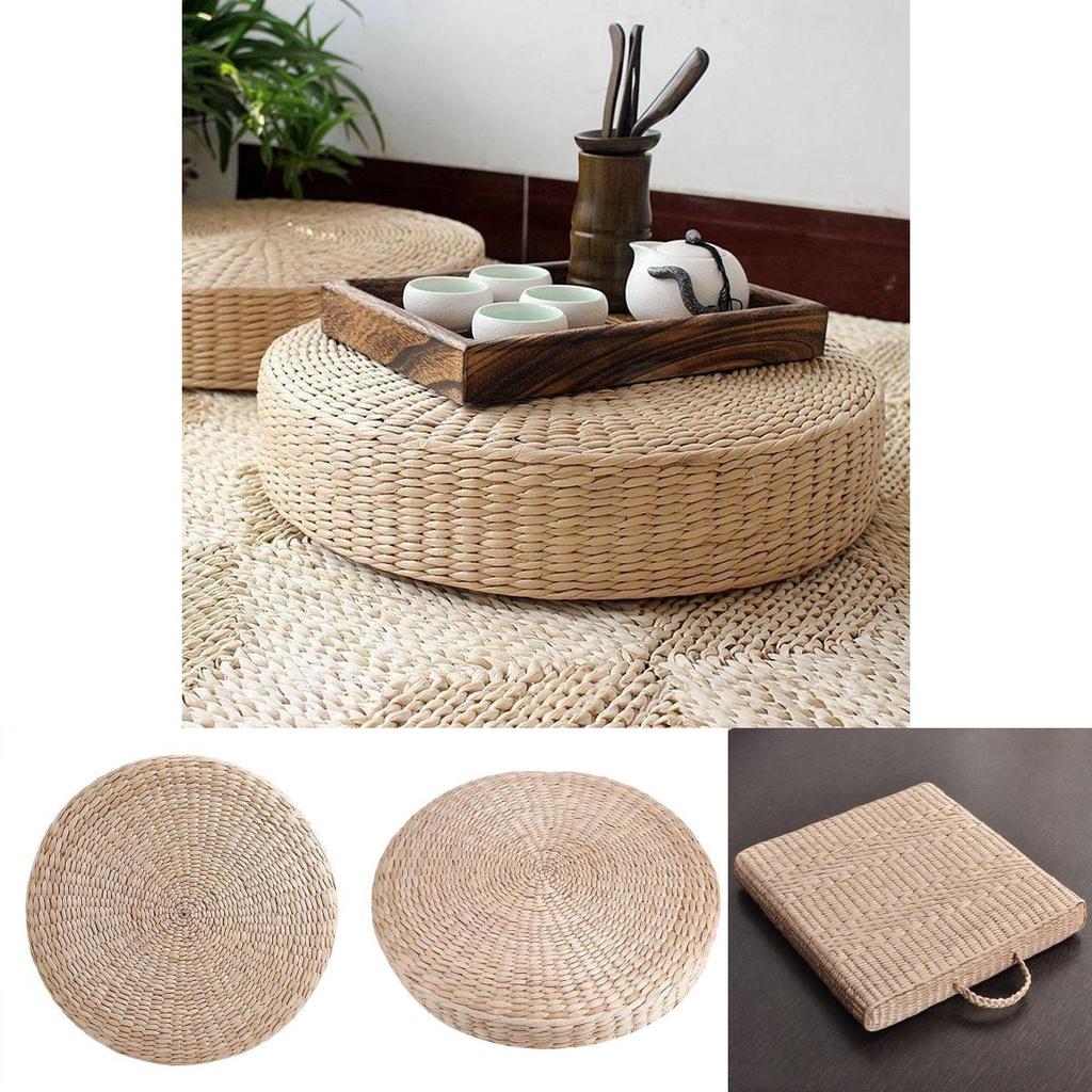 Eco-friendly Hand-woven Tatami Floor Pillow With Soft Sponge Filling For Comfort