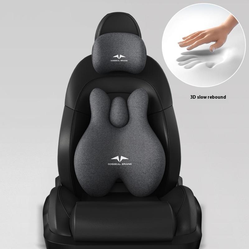 Universal Massage Hot Compress Car Seat Headrest & Lumbar Support Sets Protection Neck Cushion Seat Headrest Car Seat Cushion