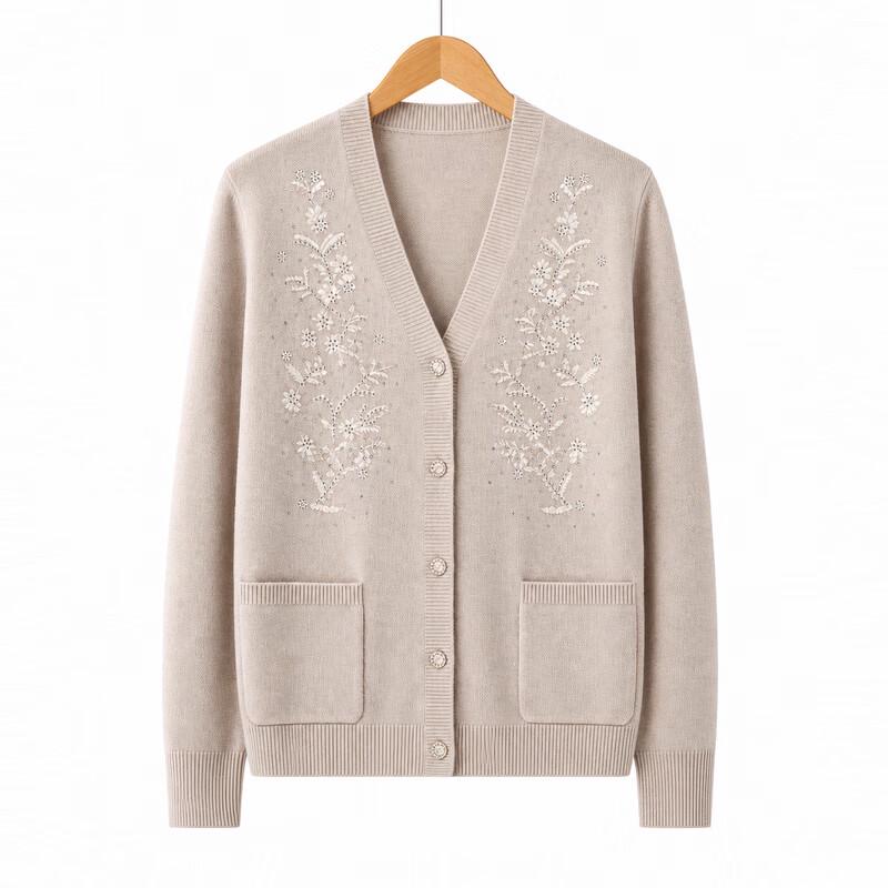 Hodo Women's Floral V-Neck Knit Cardigan