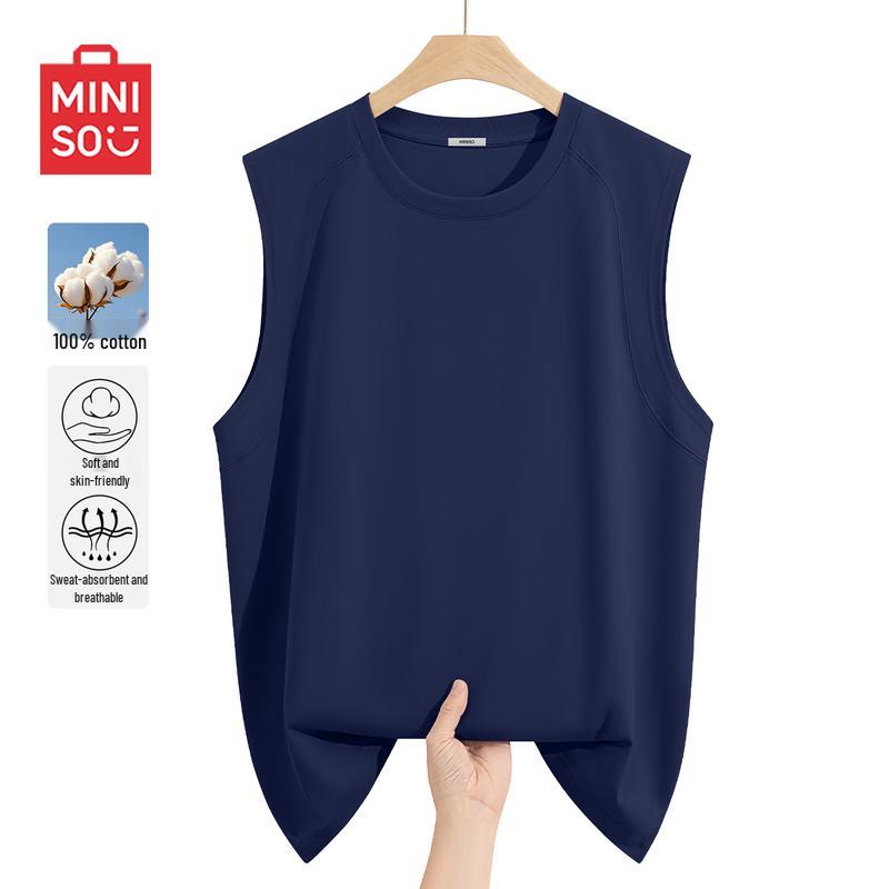 

MINISO Men s Vintage Pure Cotton Sleeveless Vest 3XL
