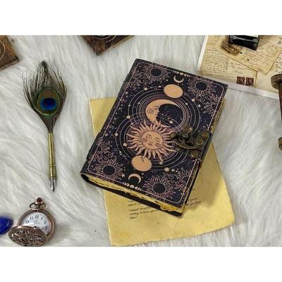 Sun and Moon Blank Spell Book of shadows handmade Grimoire Journal Junk Journal Δερμάτινο περιοδικό Witchcraft Δώρα για άνδρες και γυναίκες