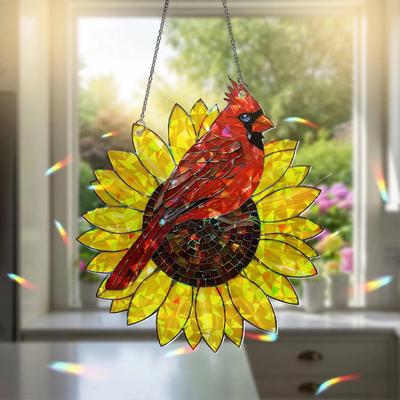 1pcs Sunflower Suncatcher 2D Acrylic Sun Catcher Window Wall Hangable Colored Decor Wall Window Decoration for Home Garden