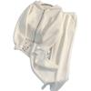Korean Style White Hoodie & Wide-Leg Pants Set - Casual, Loose, Slimming Two-Piece for Women, Spring & Autumn Fashion