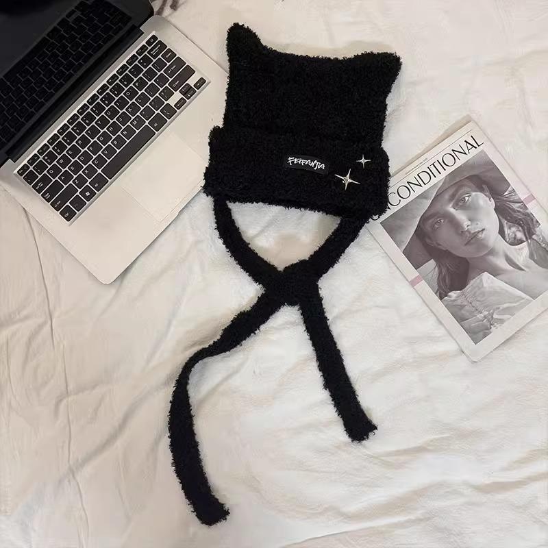 

Сладкая и милая шапка-медведь женская защита ушей осень и зима студенты ветрозащитная и холодостойкая теплая плюшевая M（56-58cm）