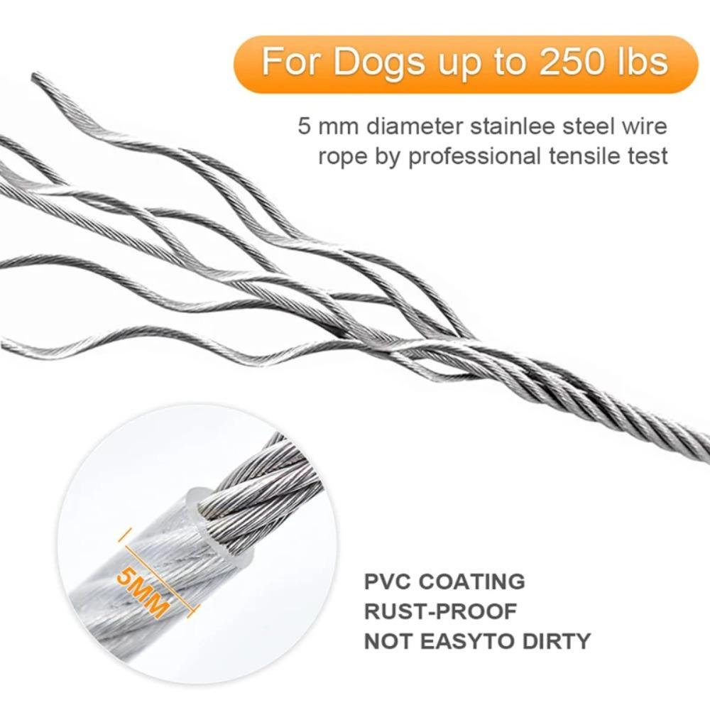 Anti-rust Dog Tie Out Cable Bite-proof Clothesline Tent Rope Dogs Strap  Walking The Dog