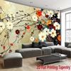 Elegant flower oil painting Digital printing polyester wall tapestry suitable for use living rooms bedrooms offices bars party
