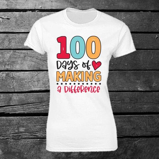 100 Days of School Teacher T-shirt Mens Ladies Gift Students Teacher Life M