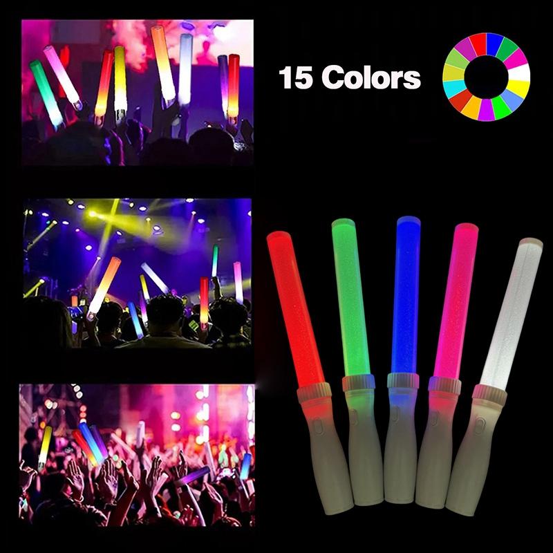 Kpop Lightsticks Glow Sticks 15 Colors Rod Concert  Birthday Party Luminous Rod Glowing Sticks Party Accessories Photo Props