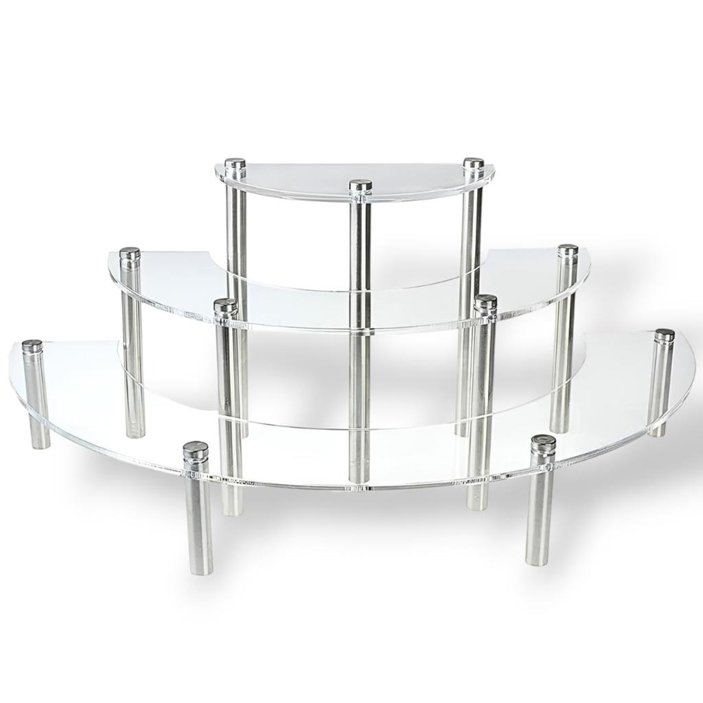 Acrylic Honpo Display Figure Display Collection Acrylic Display Display Pedestal Circular X 3 Stand, Stand, Shelf, Base, Case, Stand, (Clear Tiers)