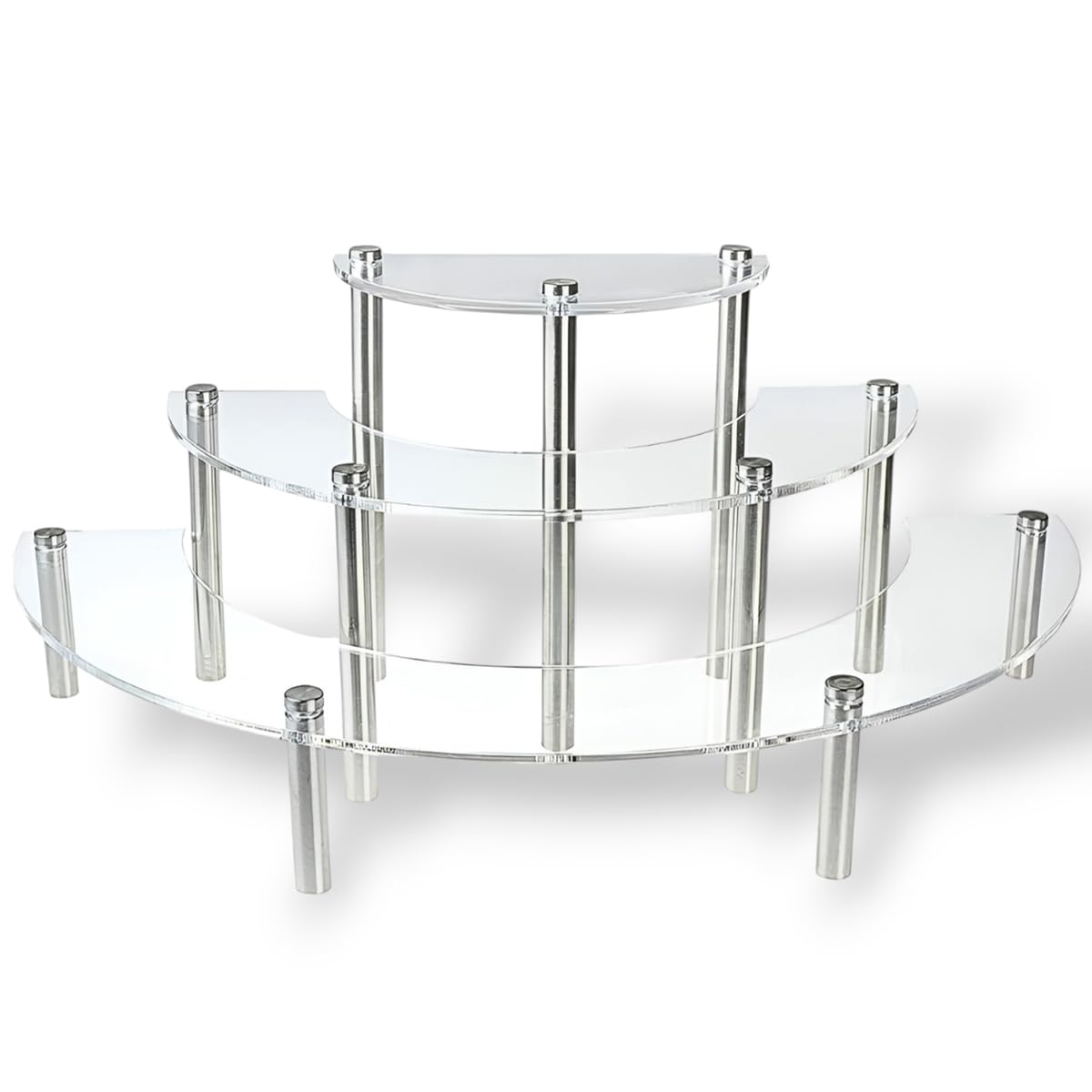 

Acrylic Honpo 3-Tier Display Stand Circular Shelf Collection Case Exhibition Pedestal Clear