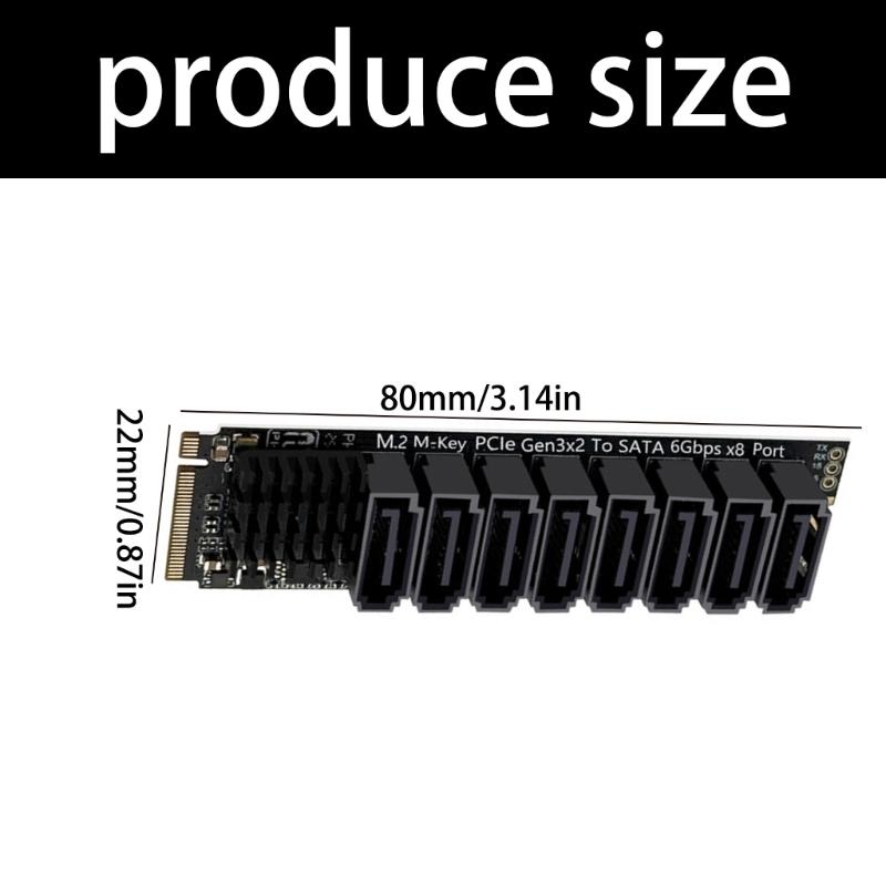 M.2 NVME PCIE to SATA3.0 6Gbps 6 Port Expansion Card Hard Drive Extended PCIE Adapter Card For Monitoring