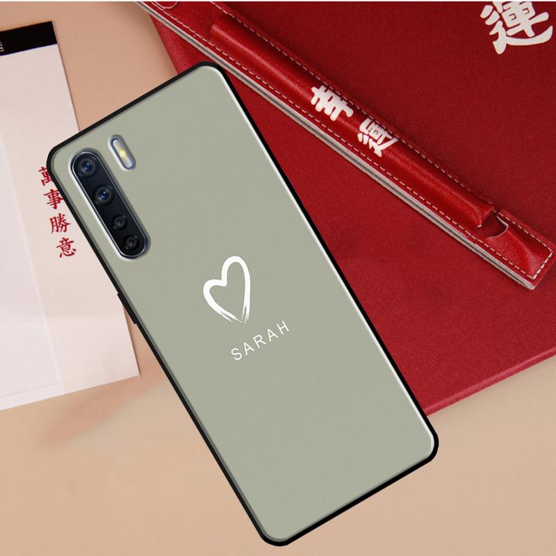 Pastel Name Custom Initials Cover For OPPO A96 A76 A16 A17 A57 A77 A57s A15 A5 A9 A31 A53 A52 A72 A93 A54 A74 A94 Case