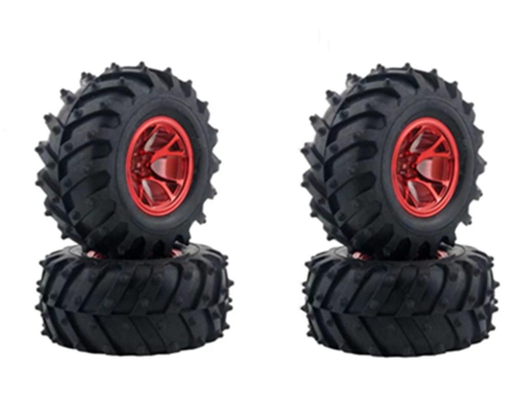 Haruhana Tires of for Scale RC Monster and Big Tires and 129mm Diameter 52mm Inner 57mm Compatible with 12mm Hex Wheel Includes Inner Tires and Wheels