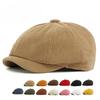 Vintage Corduroy Newsboy Cap for Men Women British Style Octagonal Hat Autumn Winter Warm Baker Boy Cap Casual Painter Hat